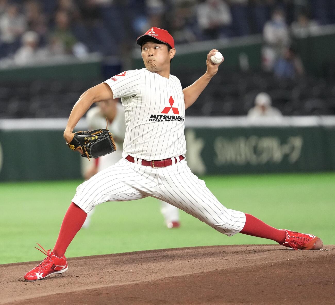 日本製鉄瀬戸内対三菱重工East　三菱重工East先発の本間大暉（撮影・小島史椰）