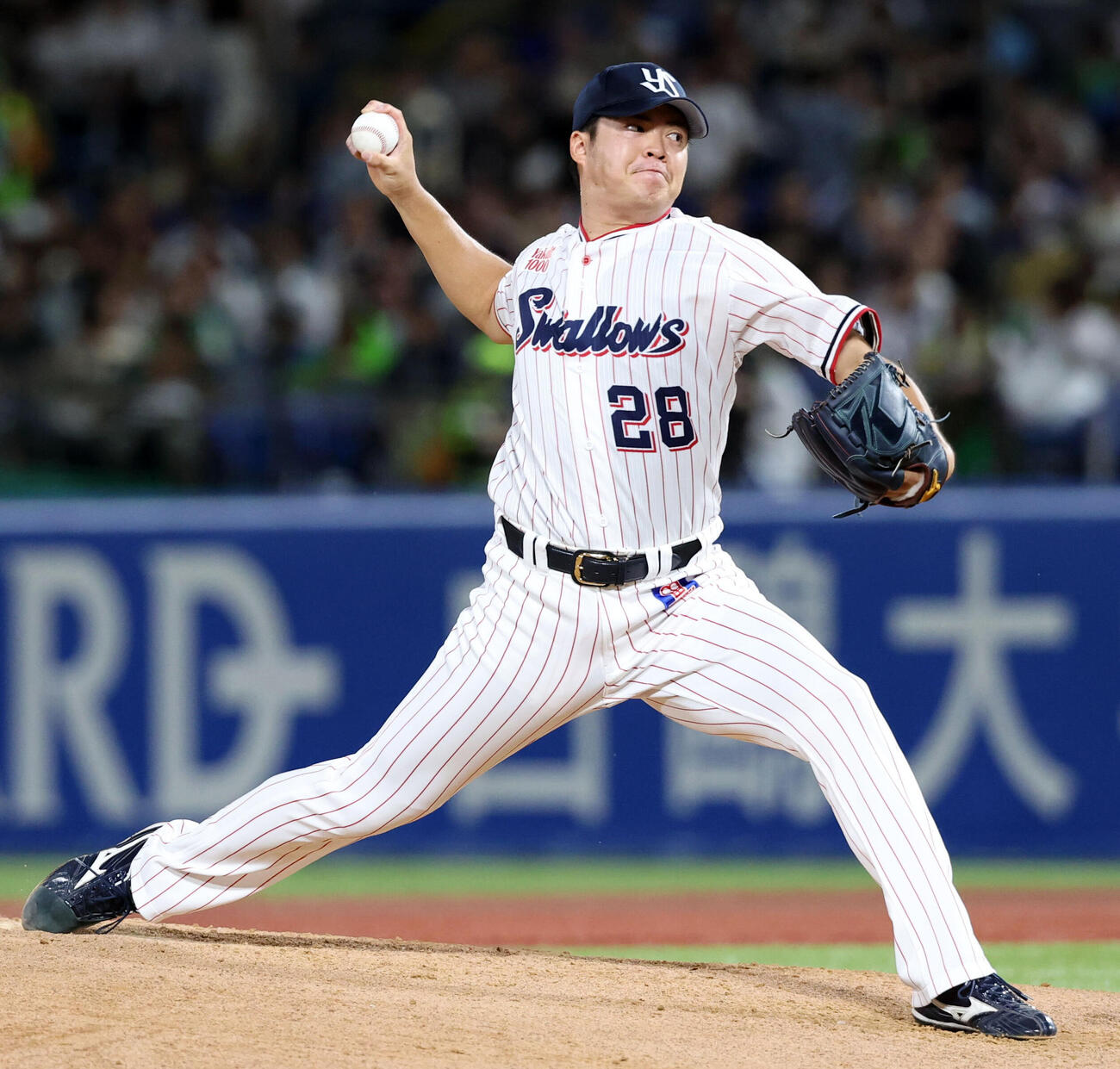 ヤクルト対巨人　ヤクルト2番手の松本健吾（撮影・浅見桂子）