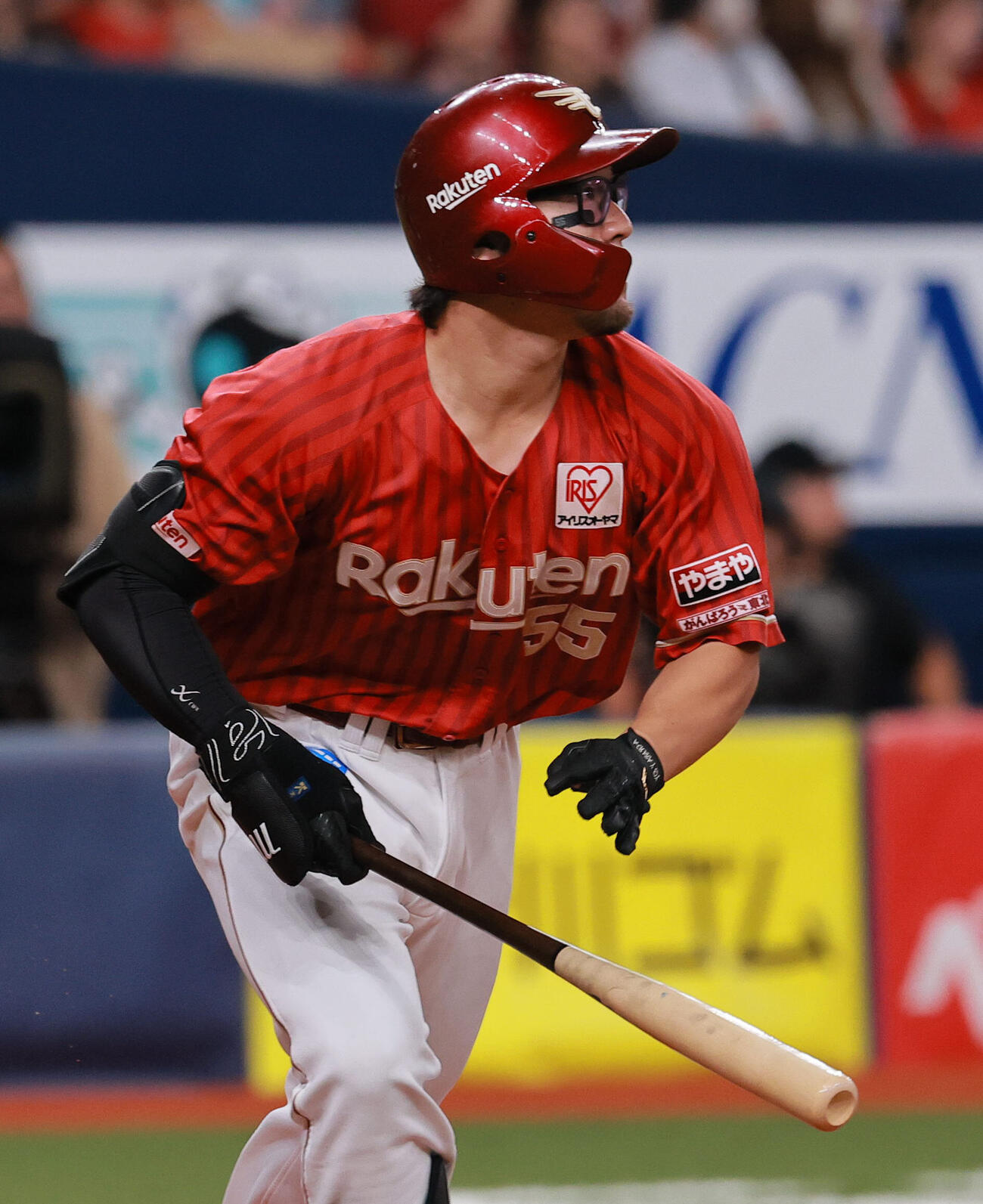 オリックス対楽天　3回表楽天1死満塁、YG安田は2点適時二塁打を放つ（撮影・上山淳一）