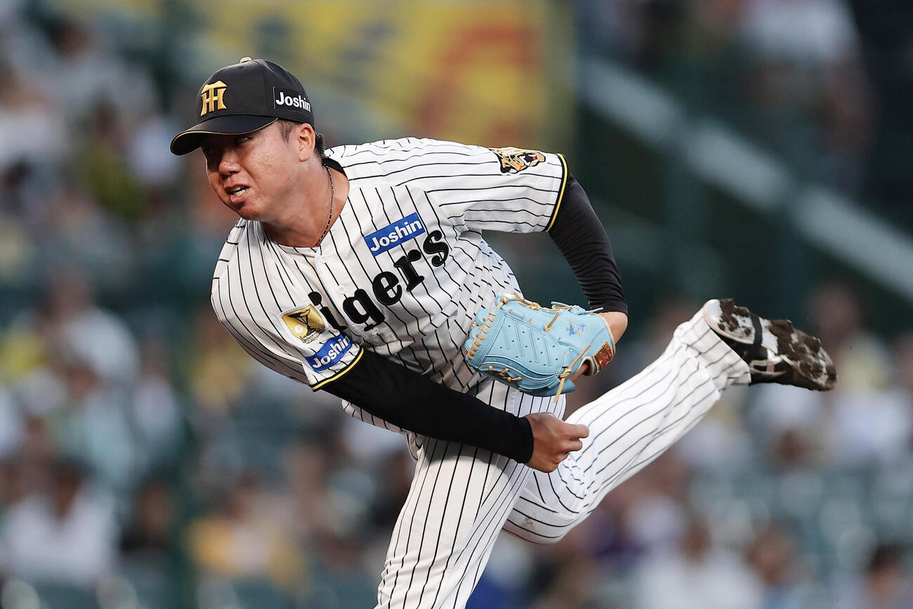 阪神対巨人　力投する阪神先発の村上頌樹（撮影・前田充）