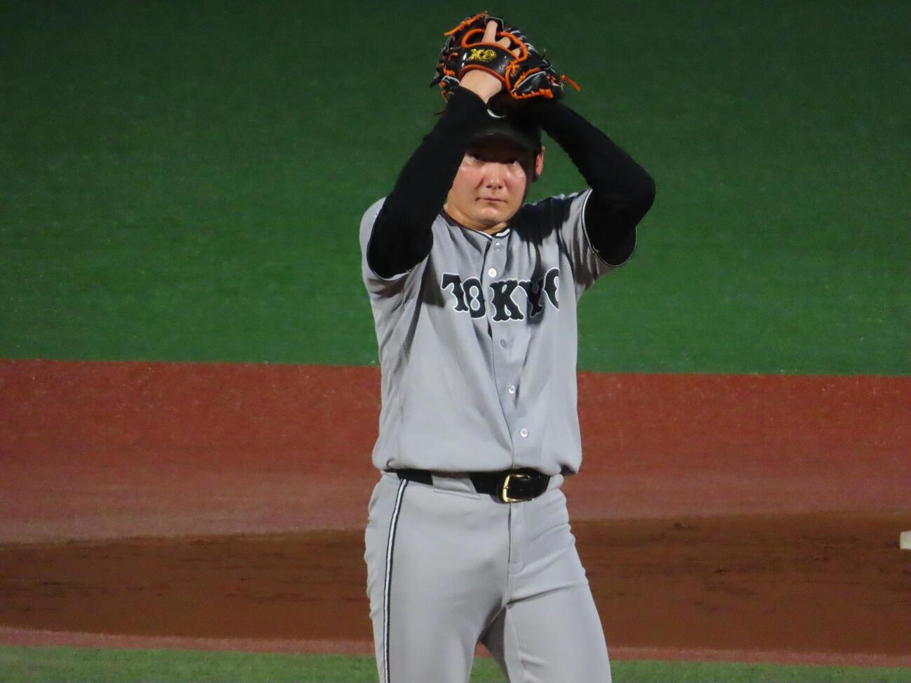 ファーム・リーグDeNA対巨人　先発し力投する巨人竹丸和幸