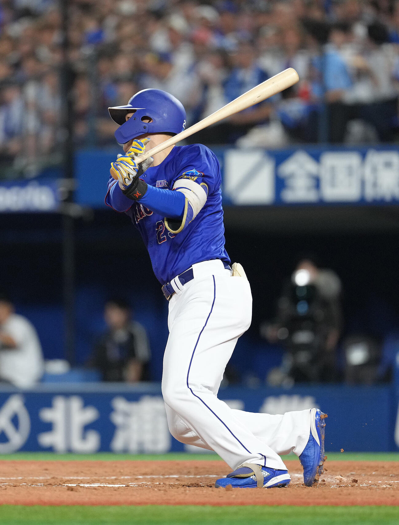 DeNA対中日　4回表中日2死、花田旭は先制本塁打を放つ（撮影・足立雅史）