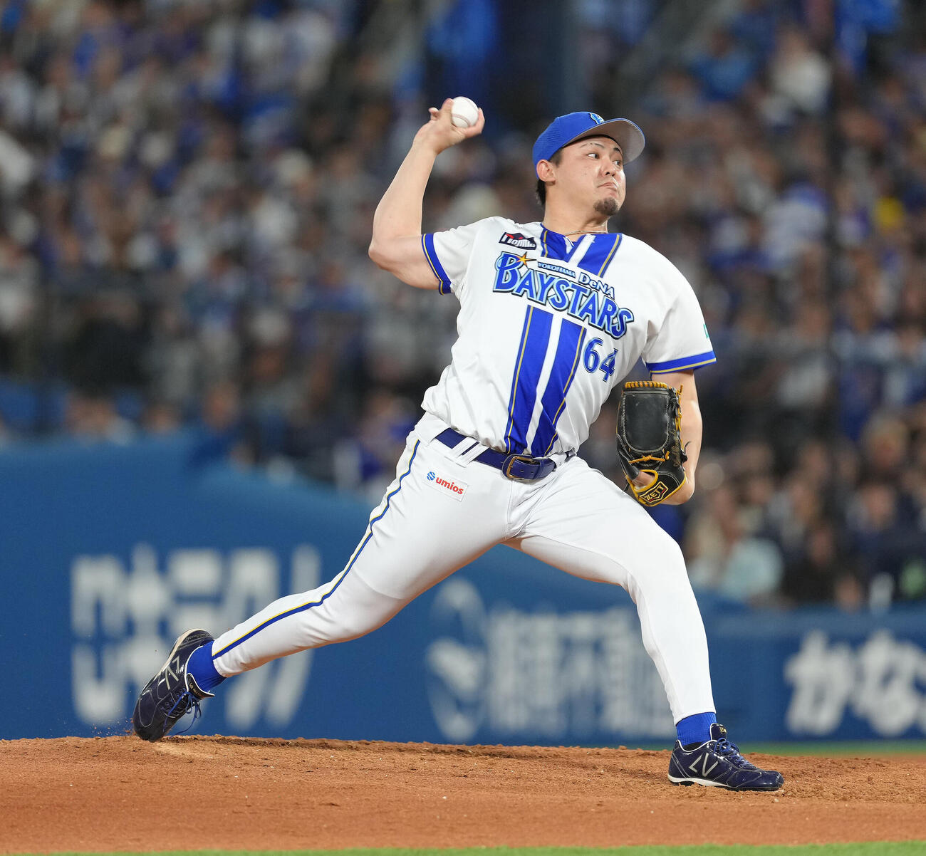 DeNA対中日　6回途中から登板したDeNA中川虎大（撮影・足立雅史）