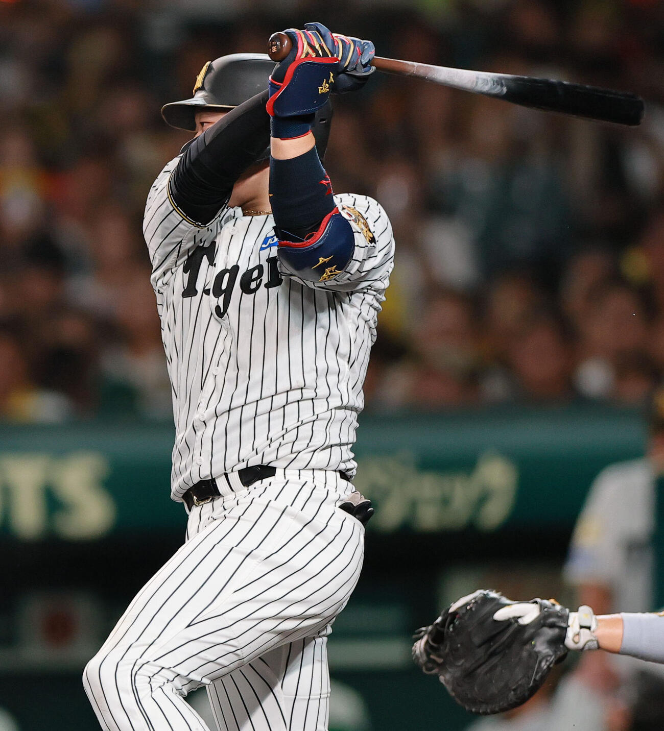 阪神対巨人　3回裏阪神1死一、三塁、大山悠輔は適時打を放つ（撮影・上山淳一）
