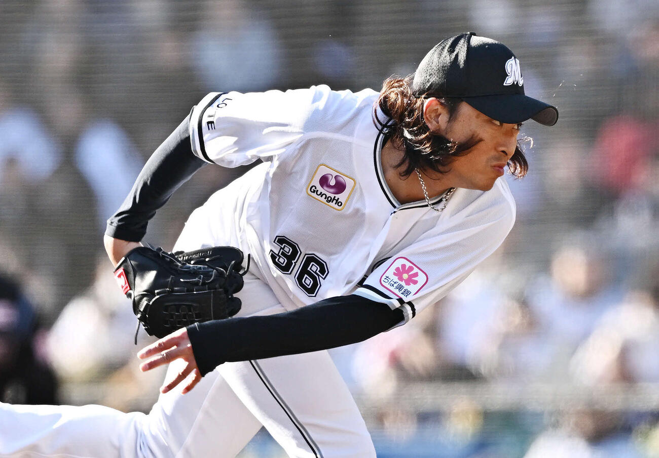 ロッテ坂本光士郎（2024年3月9日撮影）