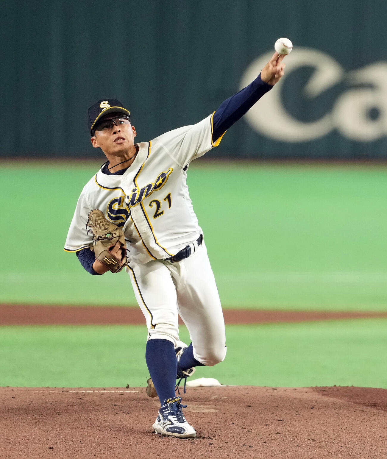 東京ガス対西濃運輸　西濃運輸の先発摺石達哉（撮影・たえ見朱実）