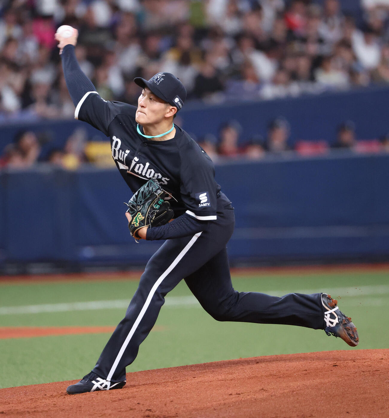 オリックス対ソフトバンク　オリックス先発の高島泰都（撮影・西尾就之）