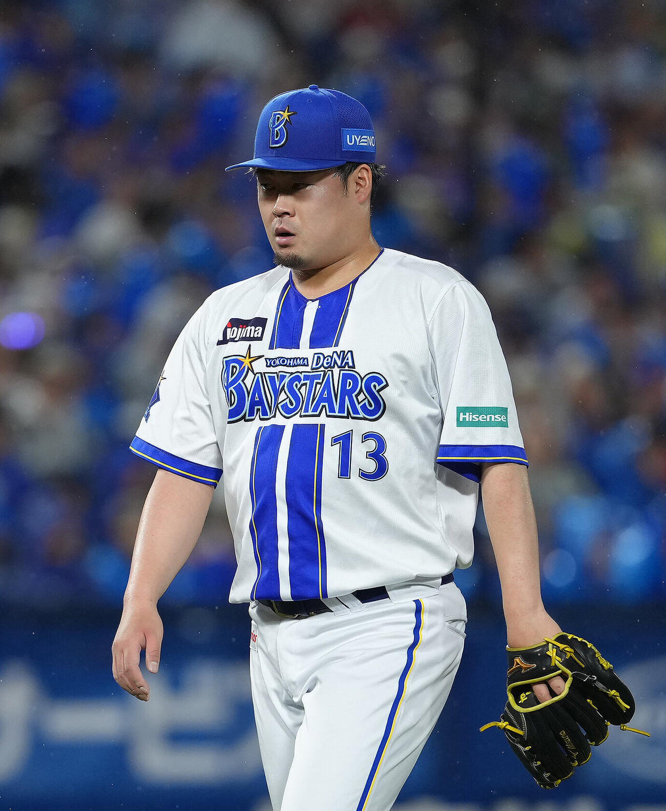 DeNA対中日　148ホールドの球団新記録を達成したDeNA伊勢大夢（撮影・足立雅史）