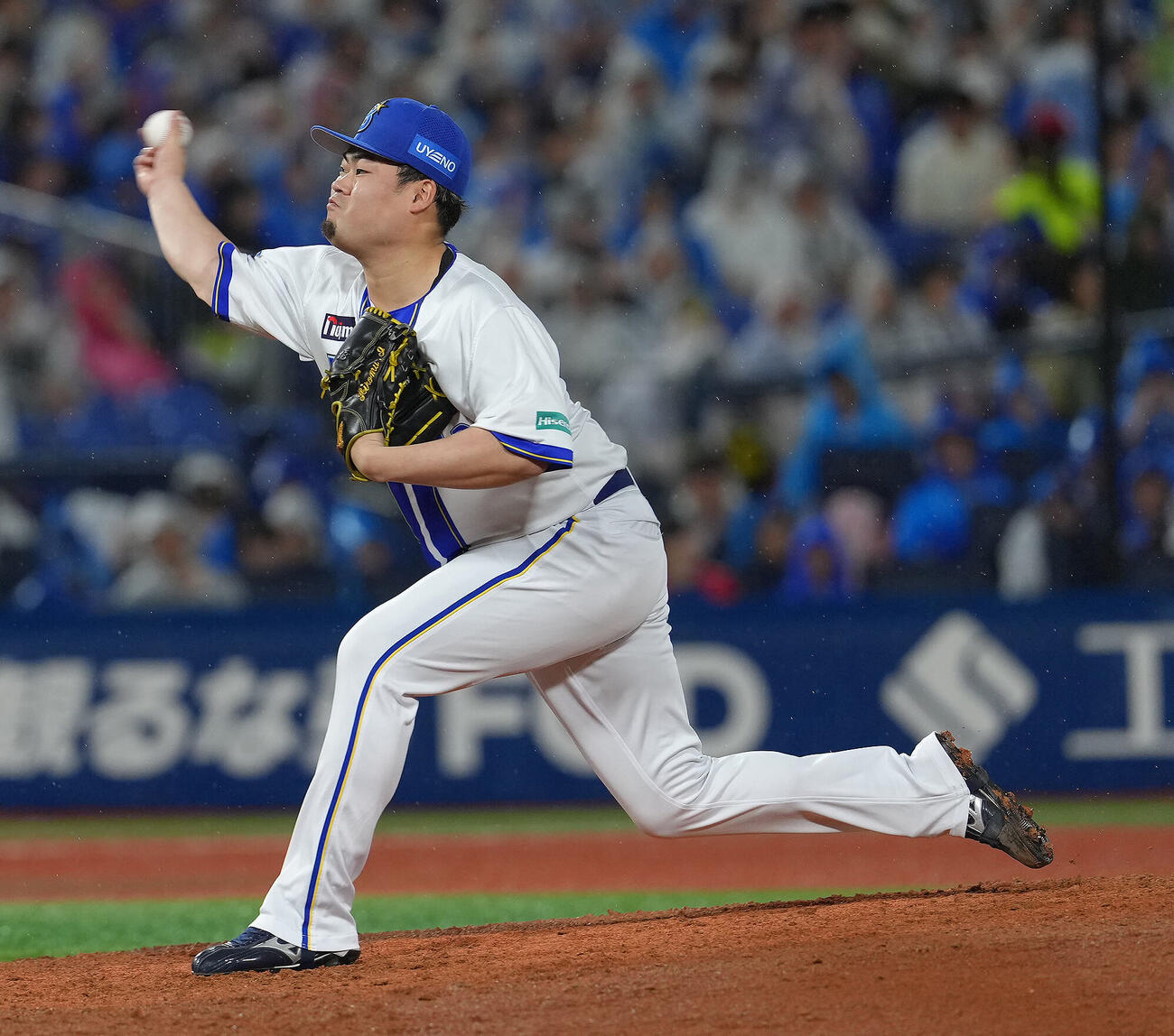 DeNA対中日　7回から登板したDeNA伊勢大夢（撮影・足立雅史）