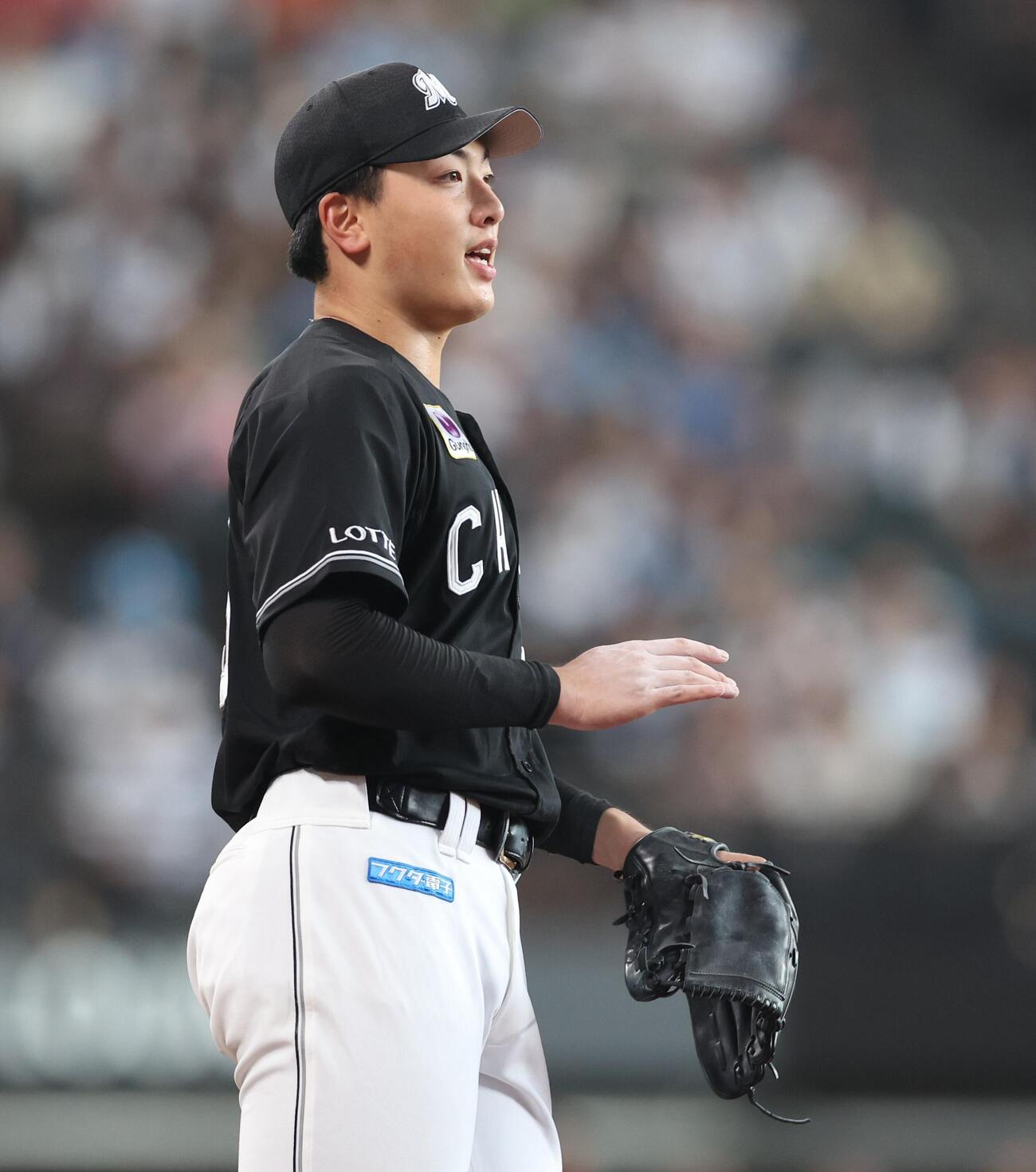 日本ハム対ロッテ　4回裏、打者を3人で抑える田中晴也（撮影・黒川智章）