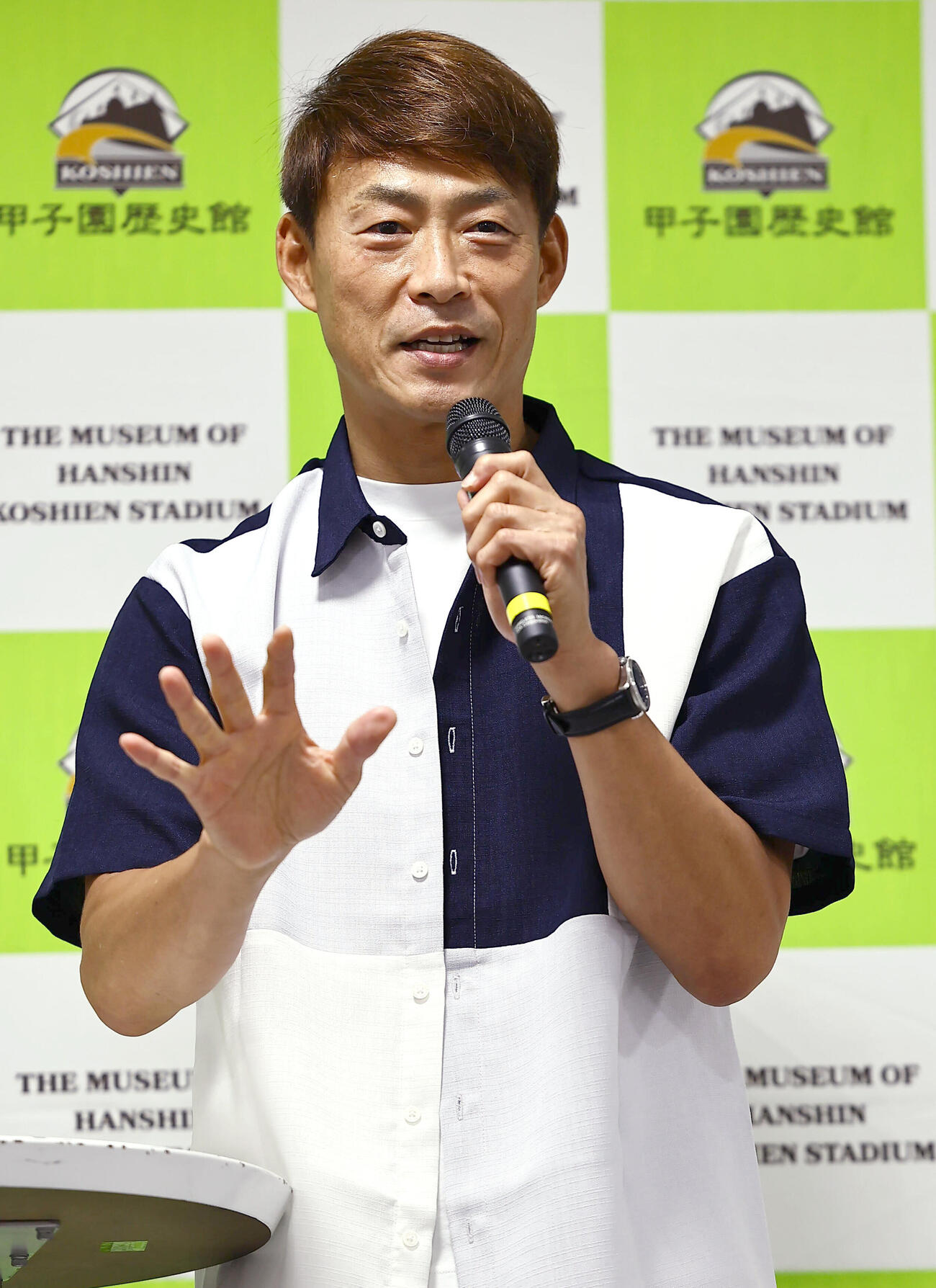桧山進次郎氏は甲子園歴史館でトークショーをする（撮影・上田博志）
