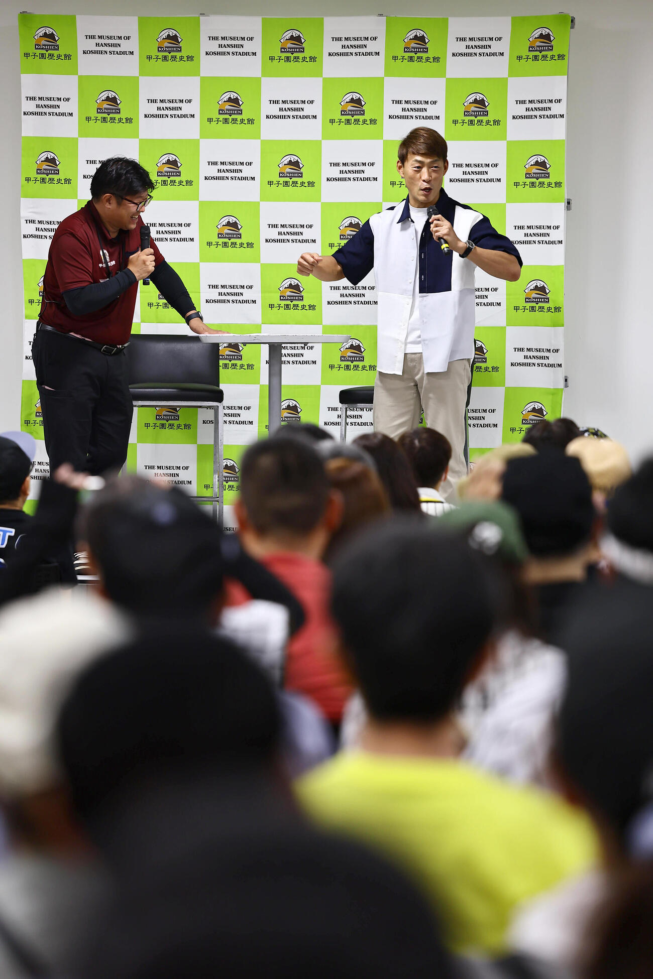 桧山進次郎氏（右）は甲子園歴史館でトークショーをする（撮影・上田博志）