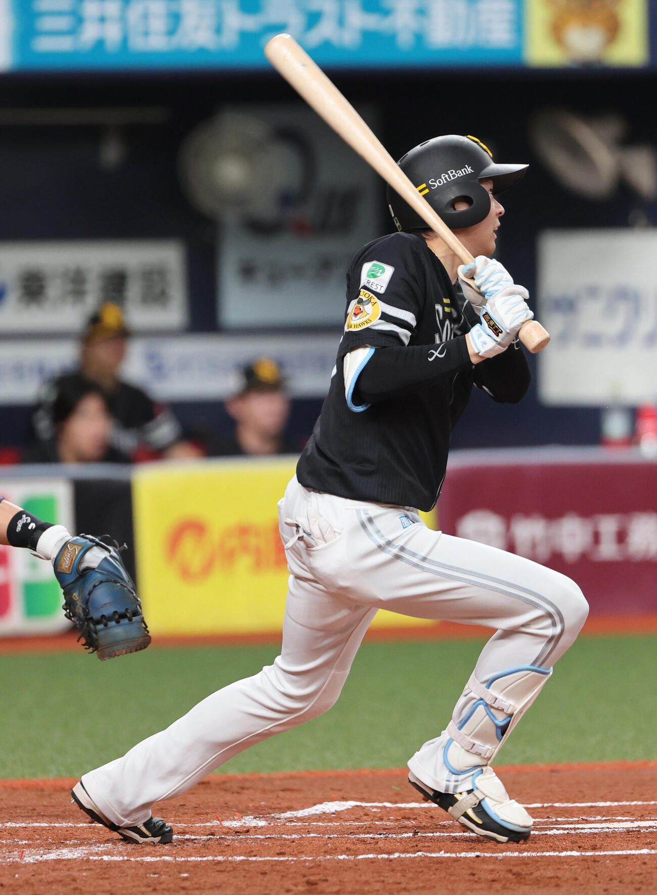 オリックス対ソフトバンク　2回表ソフトバンク無死二塁、川瀬晃は適時打を放つ（撮影・西尾就之）