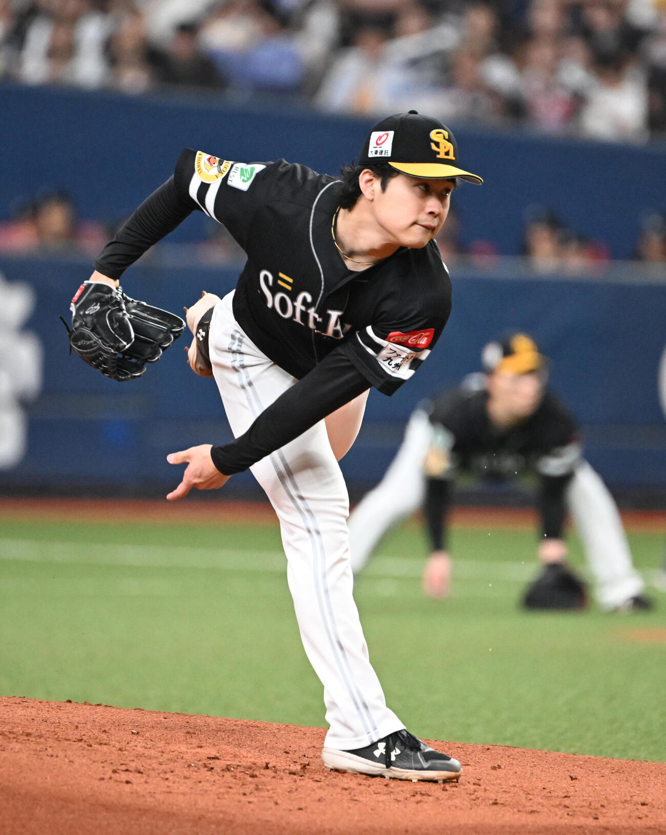 オリックス対ソフトバンク　先発するソフトバンク松本晴（撮影・和賀正仁）