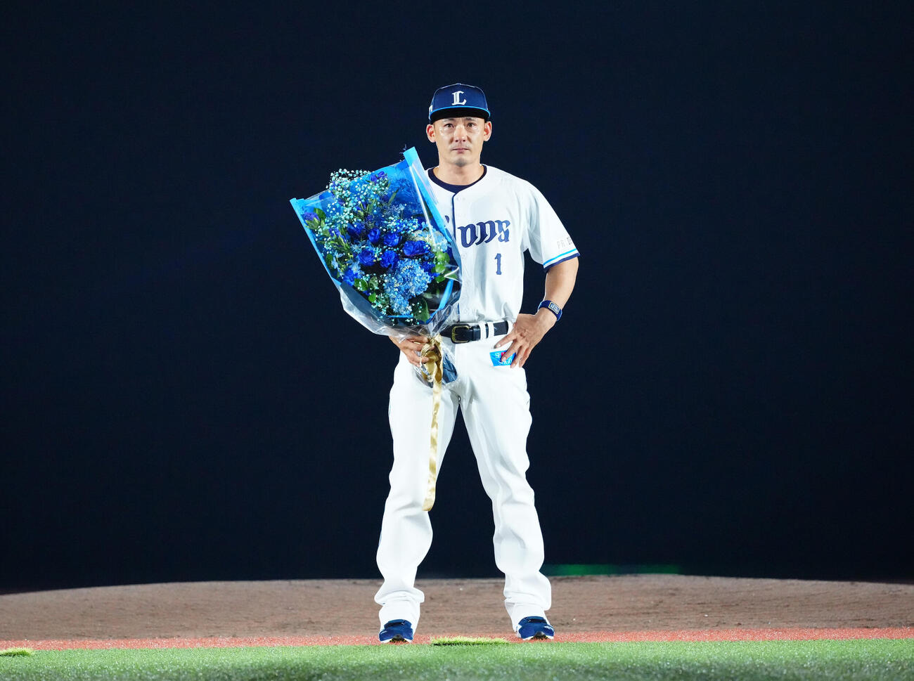 引退セレモニーに臨む西武栗山巧（撮影・江口和貴）