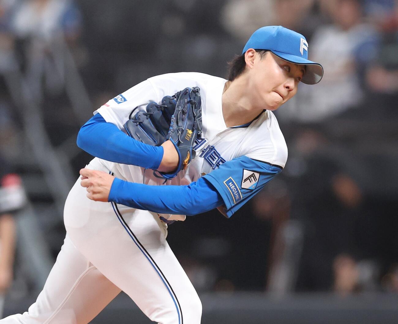 日本ハム対ソフトバンク　日本ハム先発の山崎福也（撮影・黒川智章）
