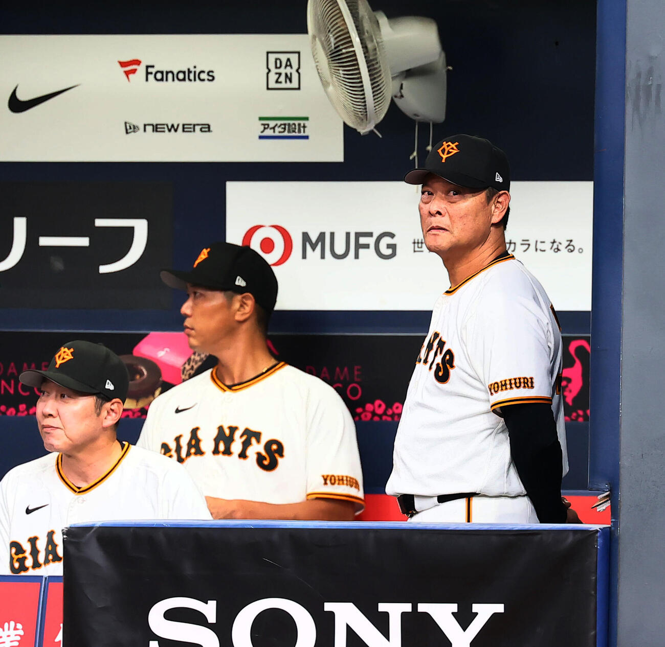 巨人対DeNA 5回裏、ベンチから試合展開を見る巨人橋上秀樹監督代行（撮影・加藤哉）
