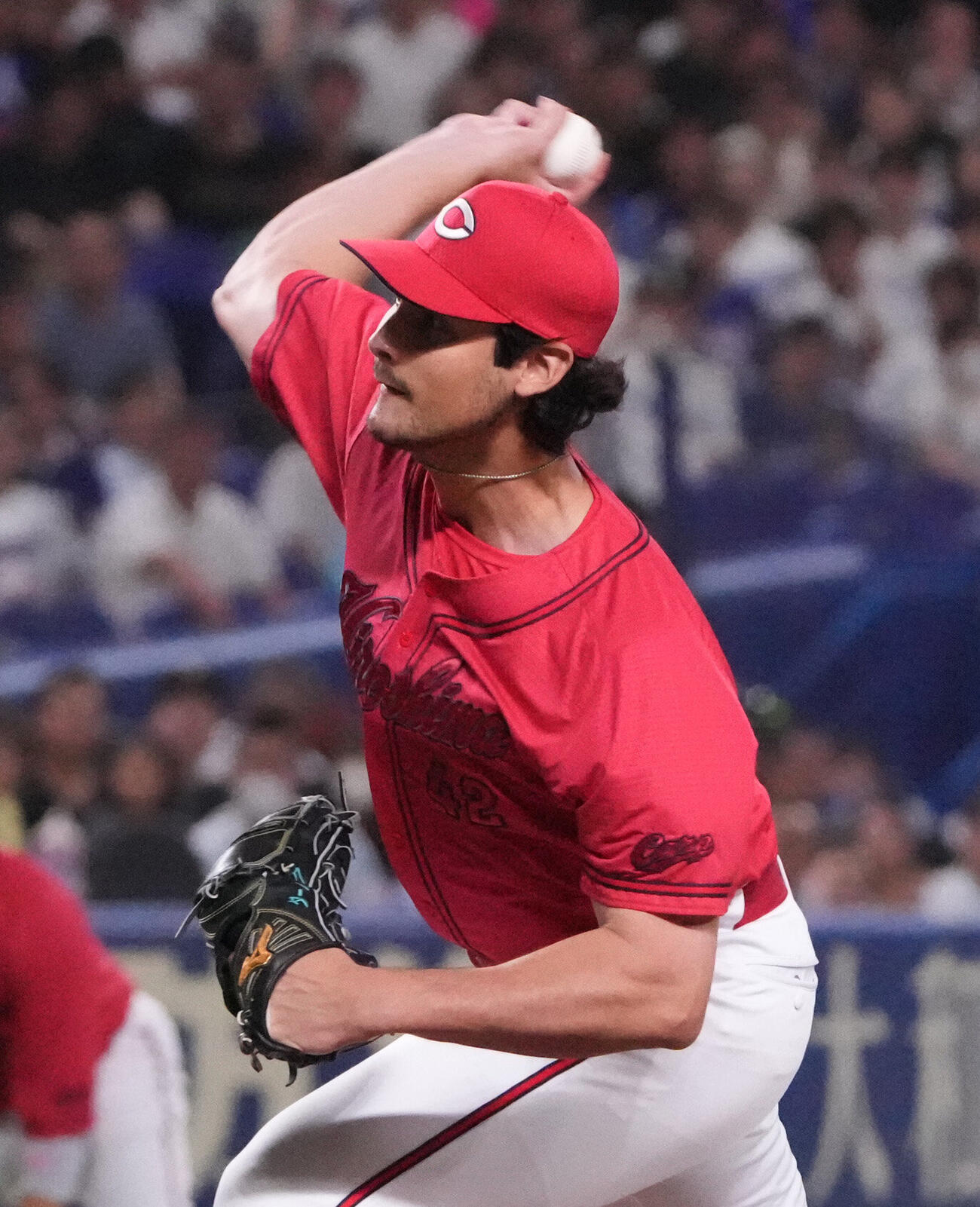 中日対広島　7回裏、広島3番手で登板するフレディ・ターノック（撮影・森本幸一）