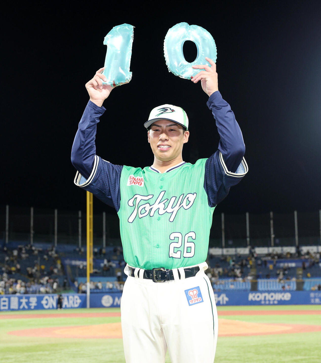 9月2日、今季10勝目を挙げたヤクルト山野太一