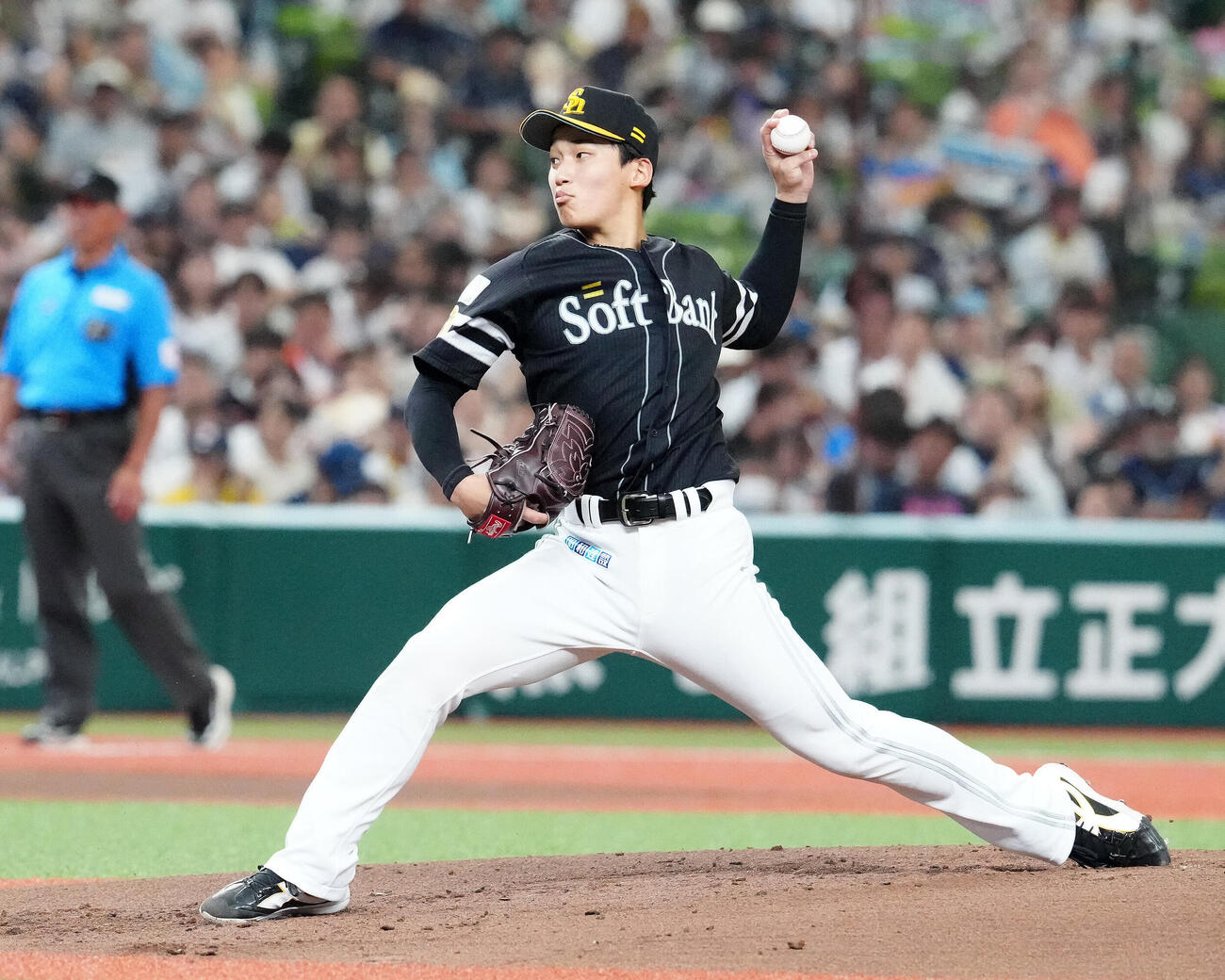 2026年7月26日、西武戦に先発するソフトバンク前田悠伍（撮影・江口和貴）