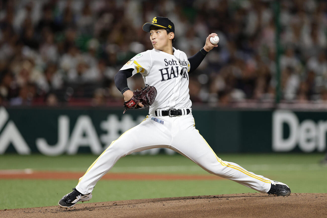ソフトバンク対西武　力投するソフトバンク先発の前田悠伍（撮影・前田充）