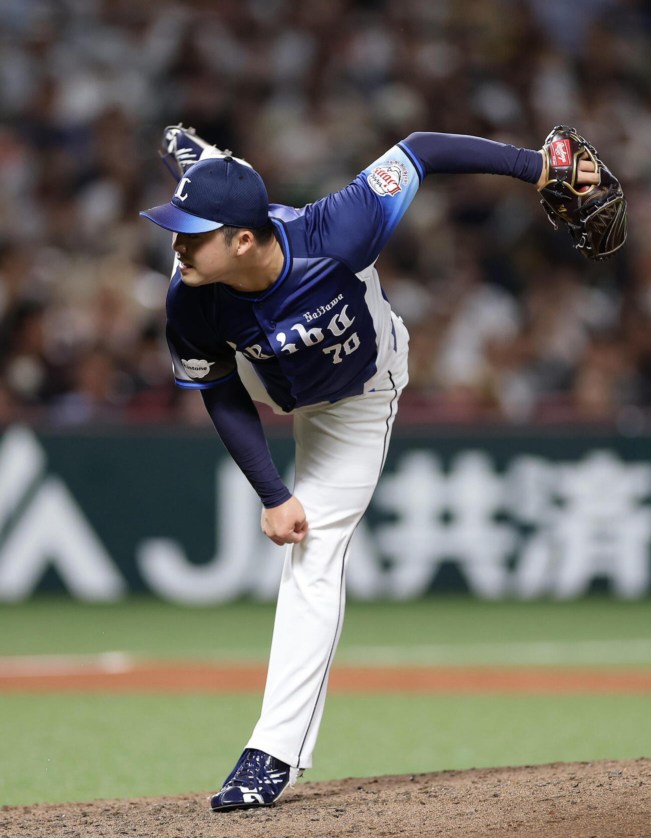 ソフトバンク対西武　力投する西武2番手の豆田泰志（撮影・前田充）