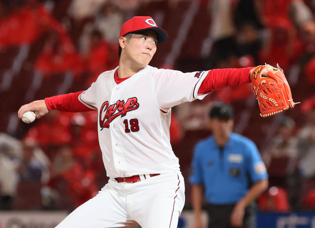 広島対巨人　広島先発の森下暢仁（撮影・加藤孝規）