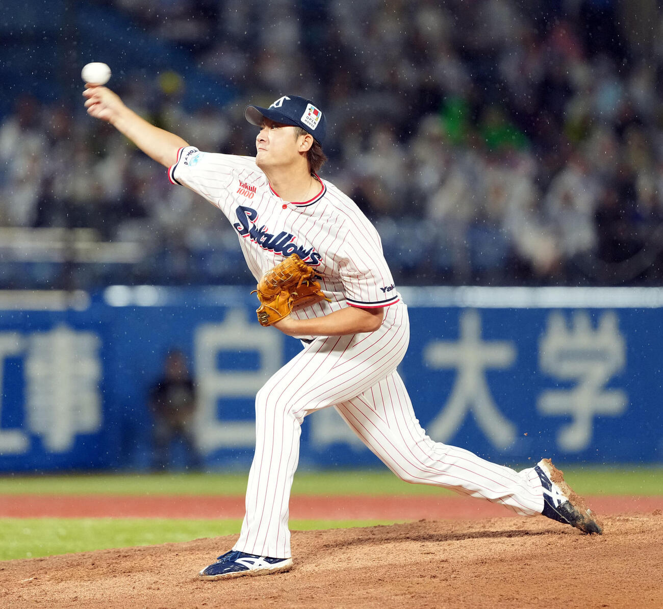 ヤクルト対中日　7回途中からマウンドに上がったヤクルト阪口皓亮（撮影・たえ見朱実）
