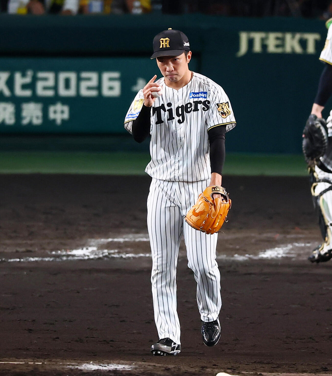 阪神対DeNA 8回表DeNA無死一塁、石井大智は筒香嘉智を三飛に仕留める（撮影・加藤哉）