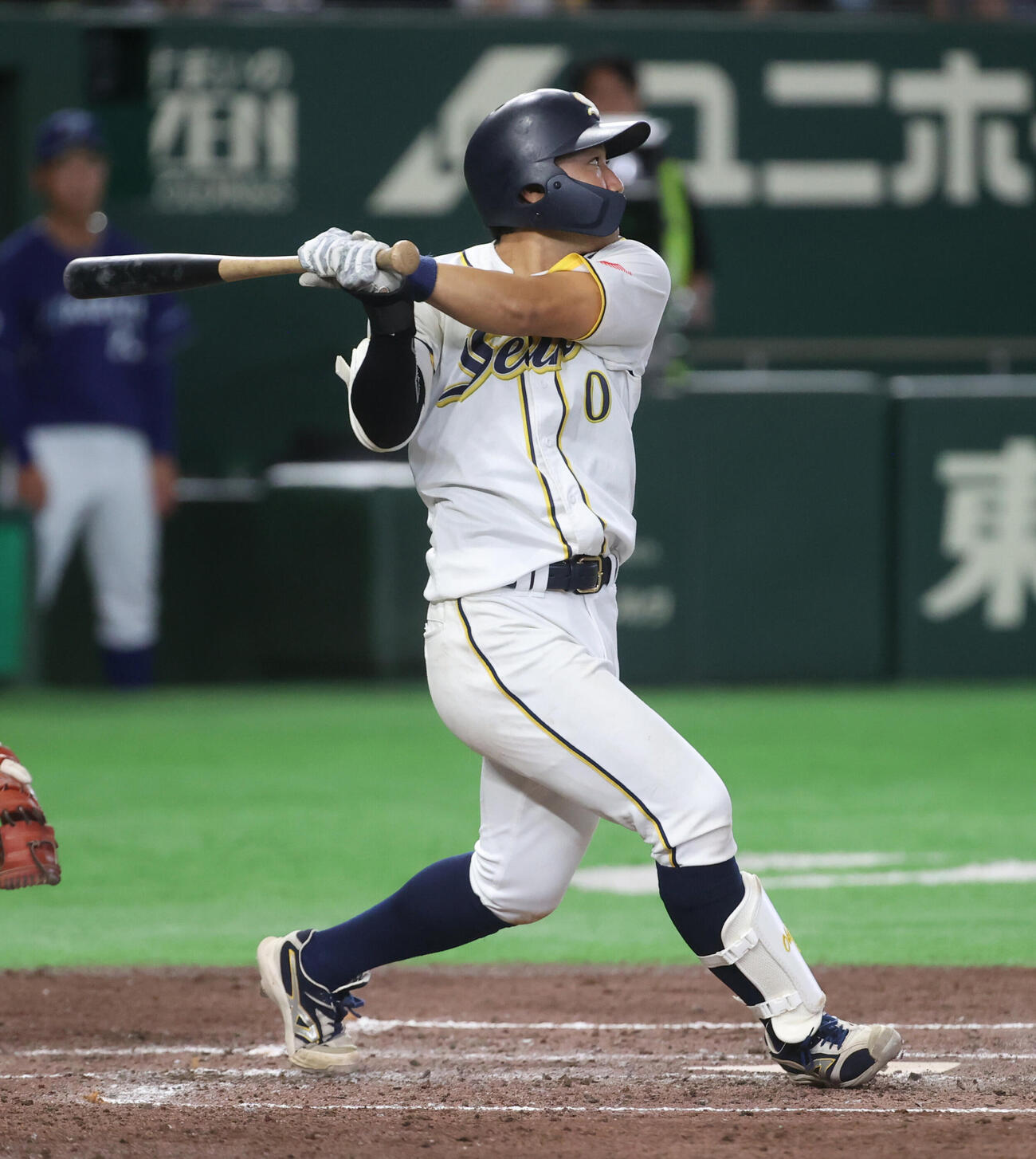 西濃運輸対エイジェック　4回表西濃運輸無死三塁、大山仁也は適時打を放つ（撮影・柴田隆二）