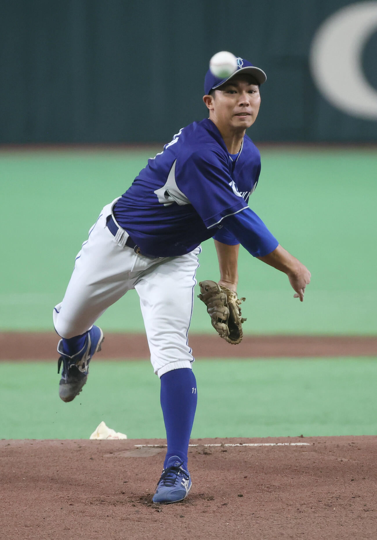 西濃運輸対エイジェック　先発したエイジェック・神山陽登（撮影・柴田隆二）