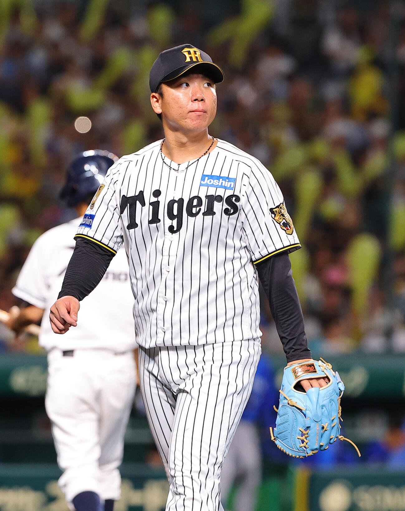 阪神対DeNA 7回3失点で降板する村上頌樹（撮影・上田博志）
