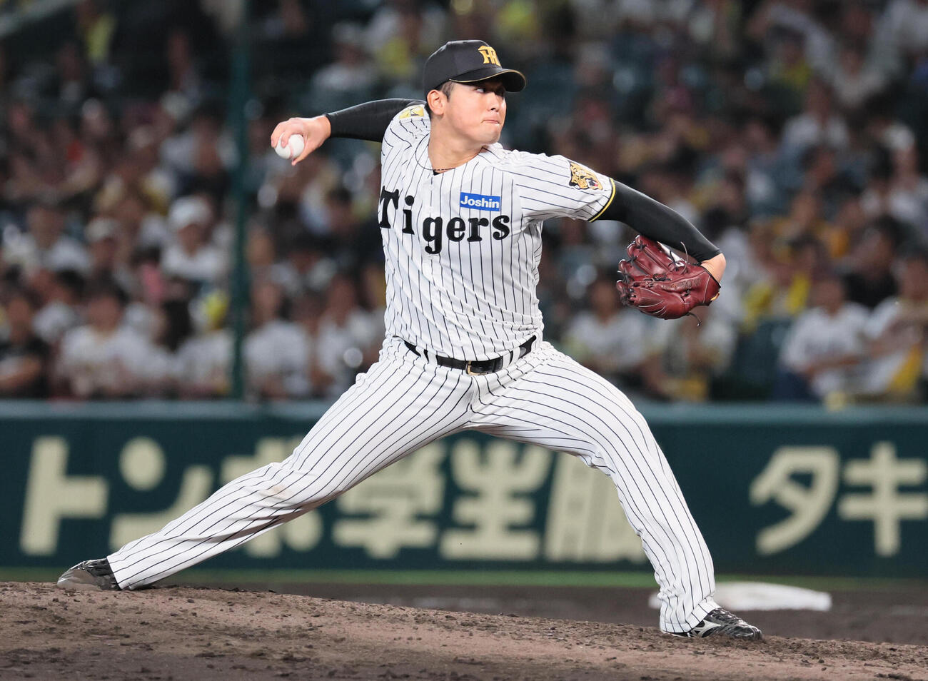 阪神対DeNA　阪神3番手の岡留英貴（撮影・宮崎幸一）