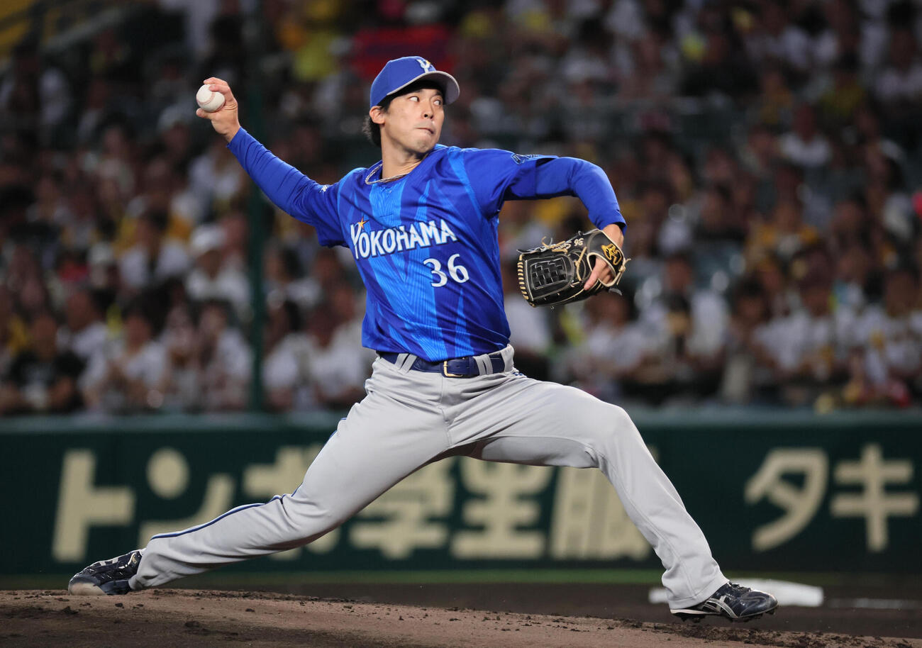 阪神対DeNA DeNA先発の尾形崇斗（撮影・宮崎幸一）