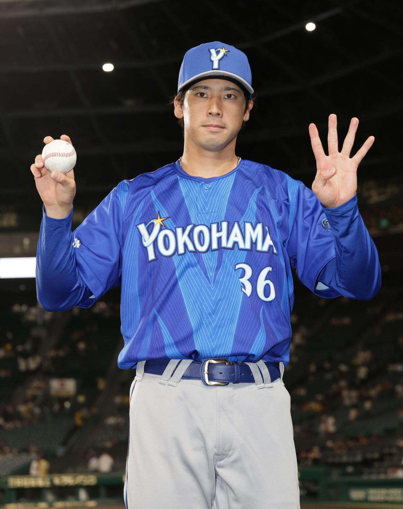 阪神対DeNA 4勝目を挙げたDeNA尾形崇斗（撮影・宮崎幸一）