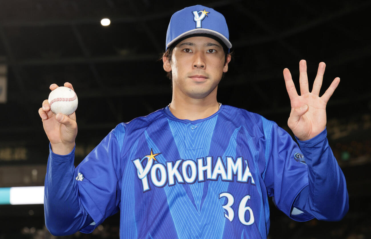 阪神対DeNA 4勝目を挙げたDeNA尾形崇斗（撮影・宮崎幸一）