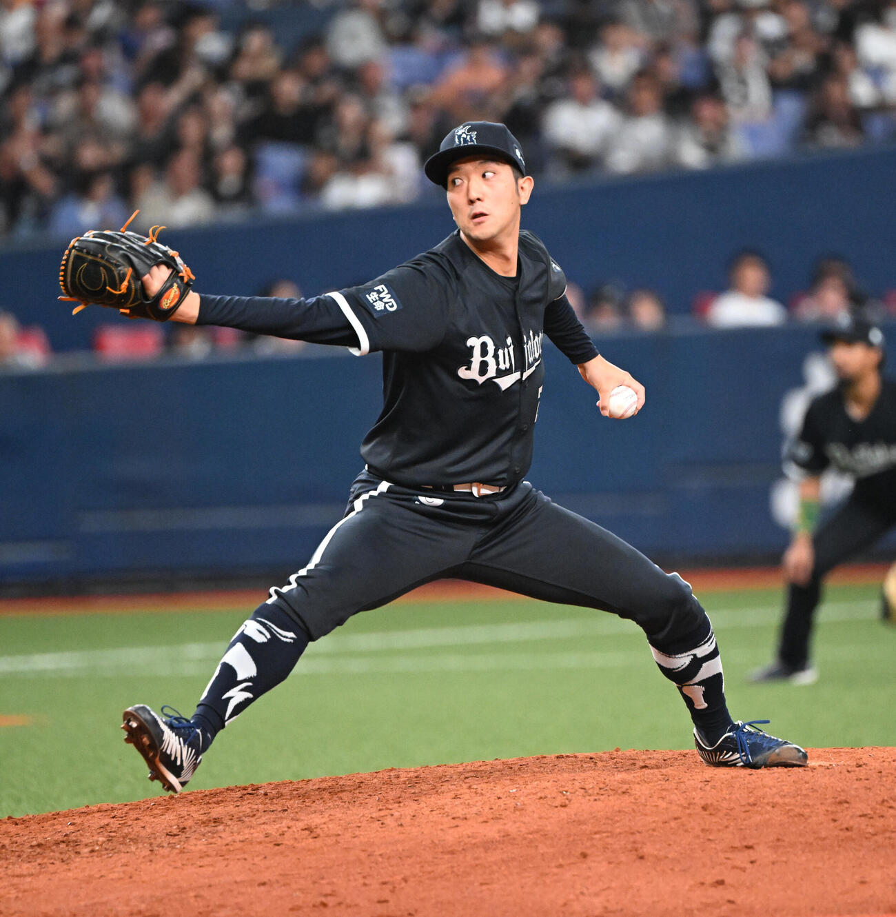 オリックス対ロッテ　6回に登板するオリックス田嶋大樹（撮影・和賀正仁）