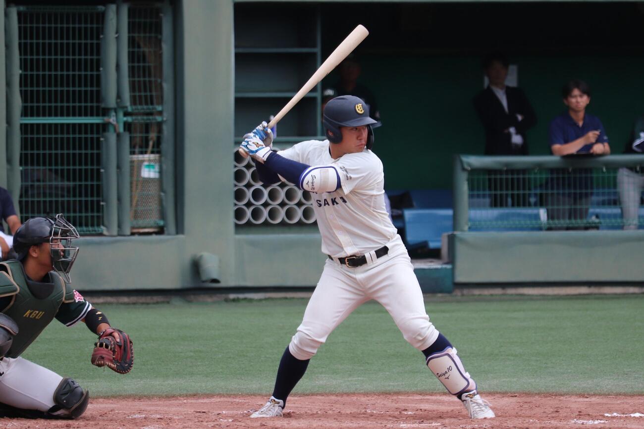 神院大対大商大　神院大戦に先発出場した大商大・春山陽登（撮影・佐藤妙月）