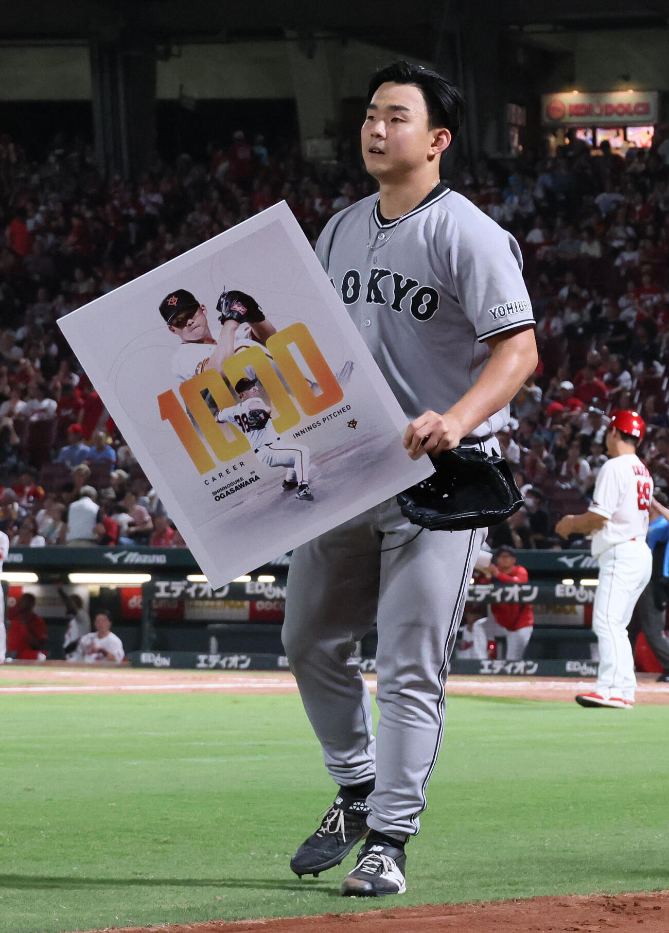 広島対巨人　1000投球回を達成した小笠原慎之介（撮影・加藤孝規）