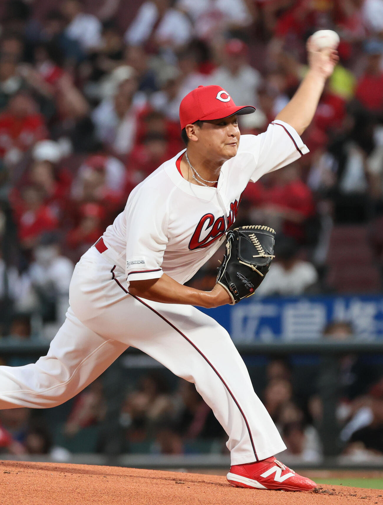 広島対巨人　広島先発の森翔平（撮影・加藤孝規）