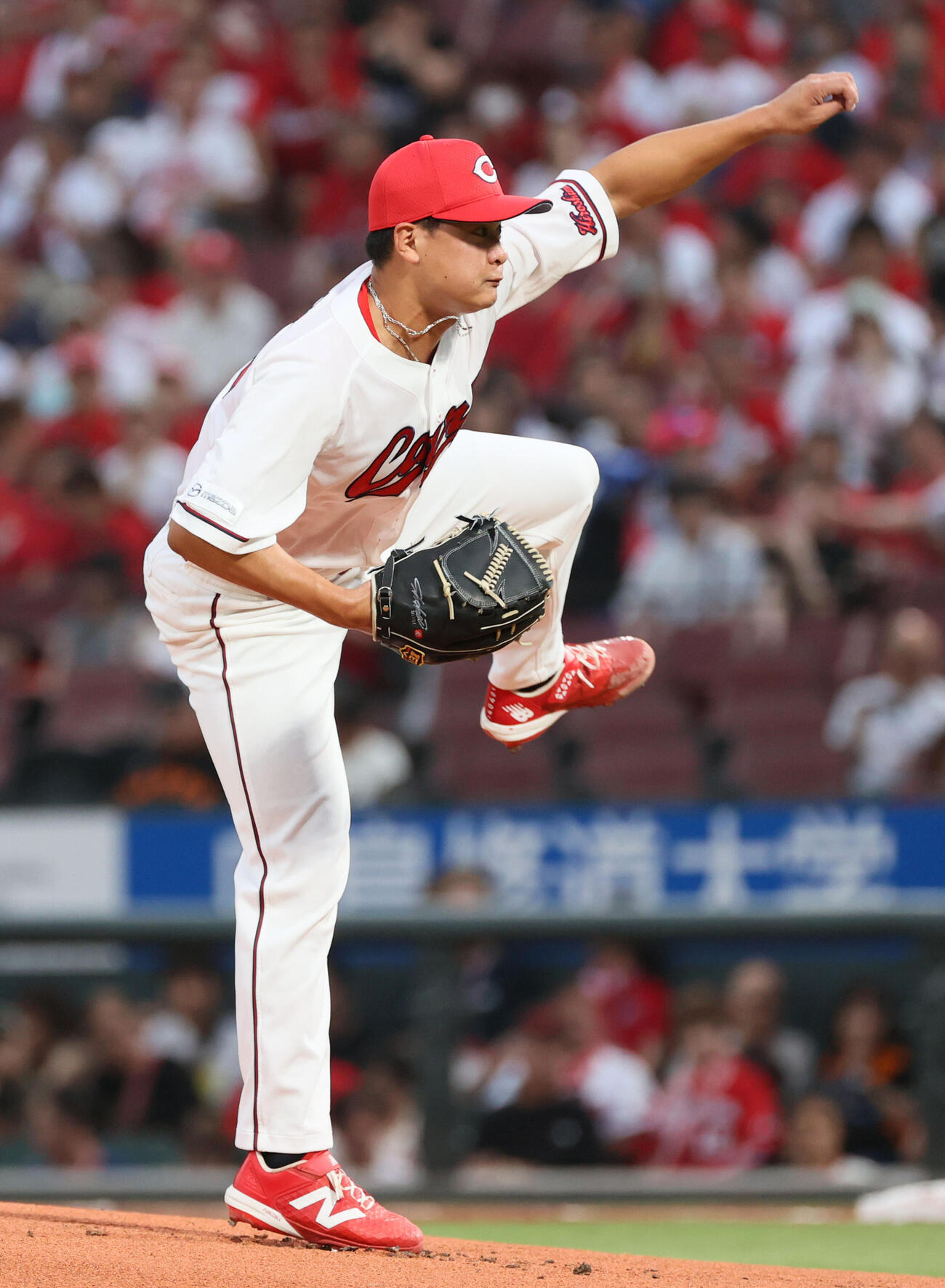 広島対巨人　広島先発の森翔平（撮影・加藤孝規）