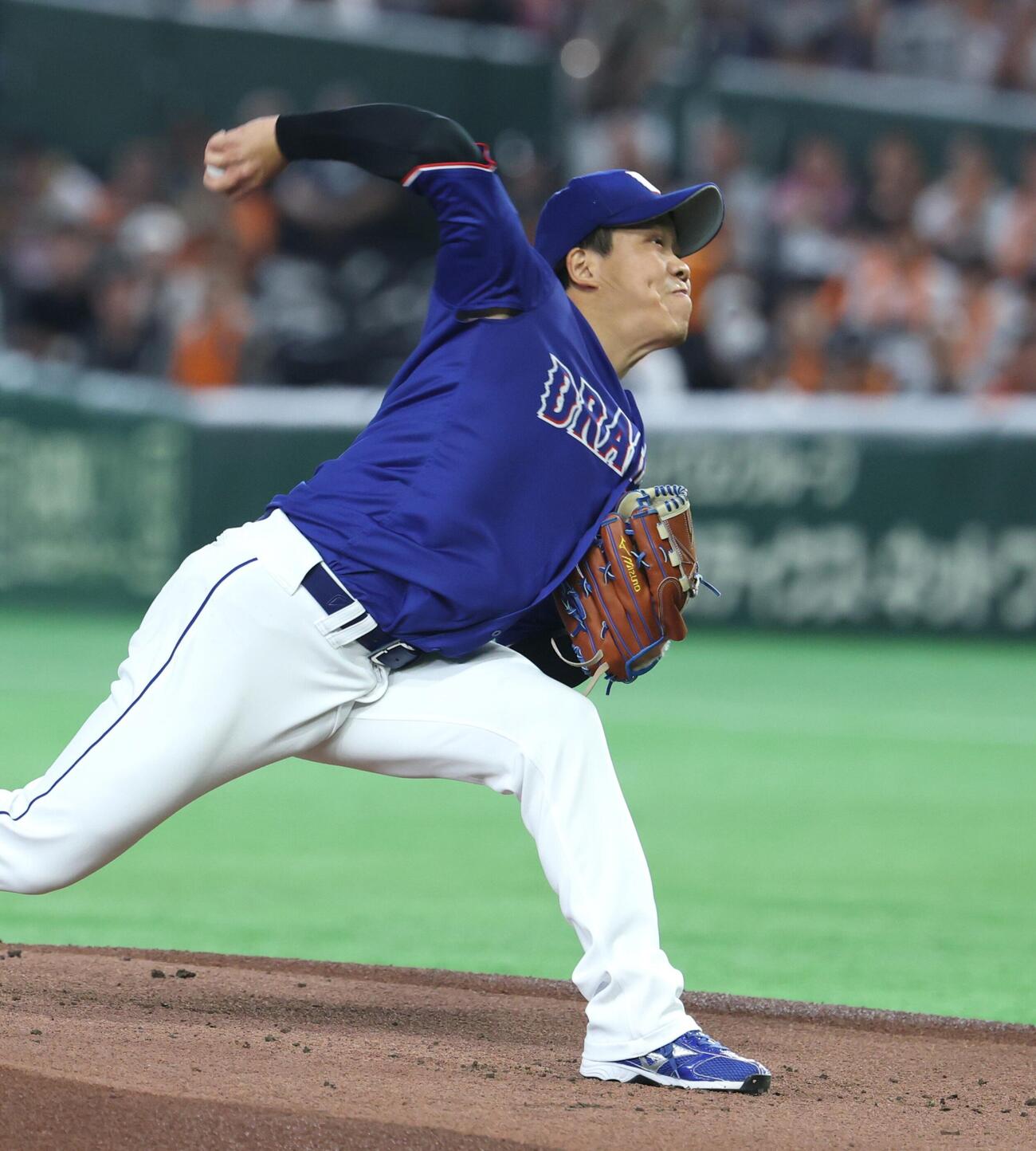 巨人対中日　中日先発の柳裕也（撮影・黒川智章）