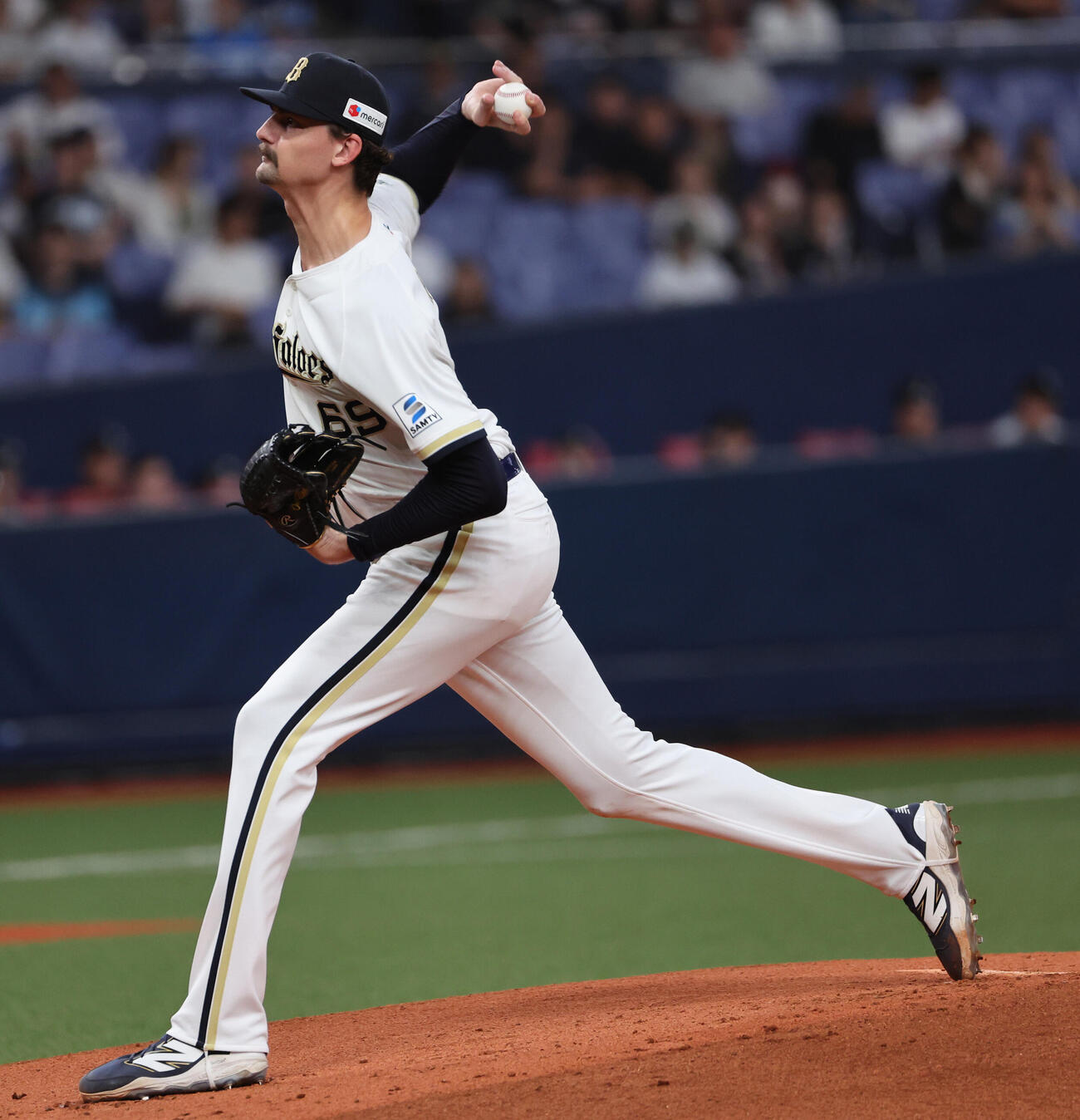 オリックス対西武　力投するオリックス先発ショーン・ジェリー（撮影・西尾就之）