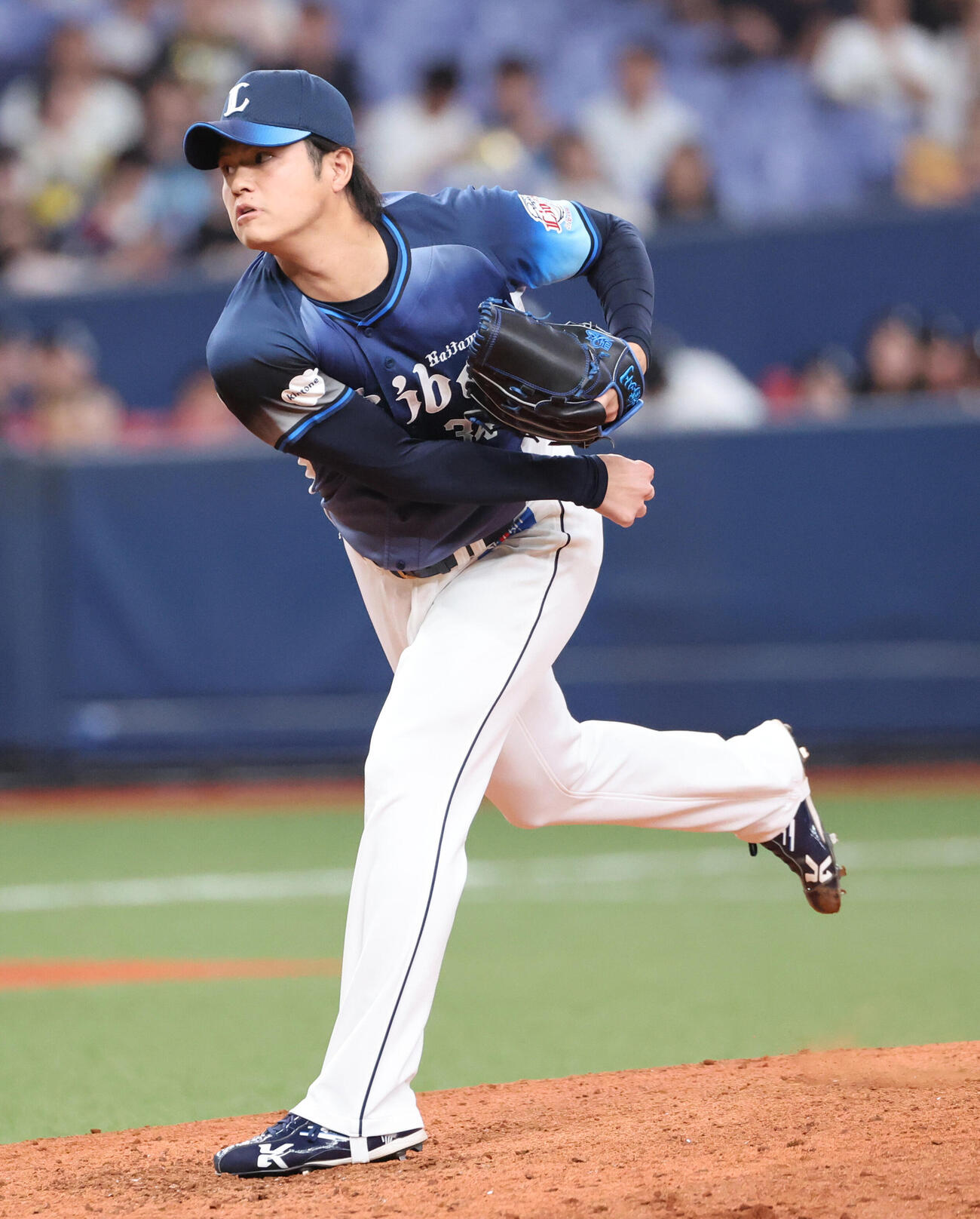 オリックス対西武　9回から登板の西武2番手甲斐野央（撮影・西尾就之）