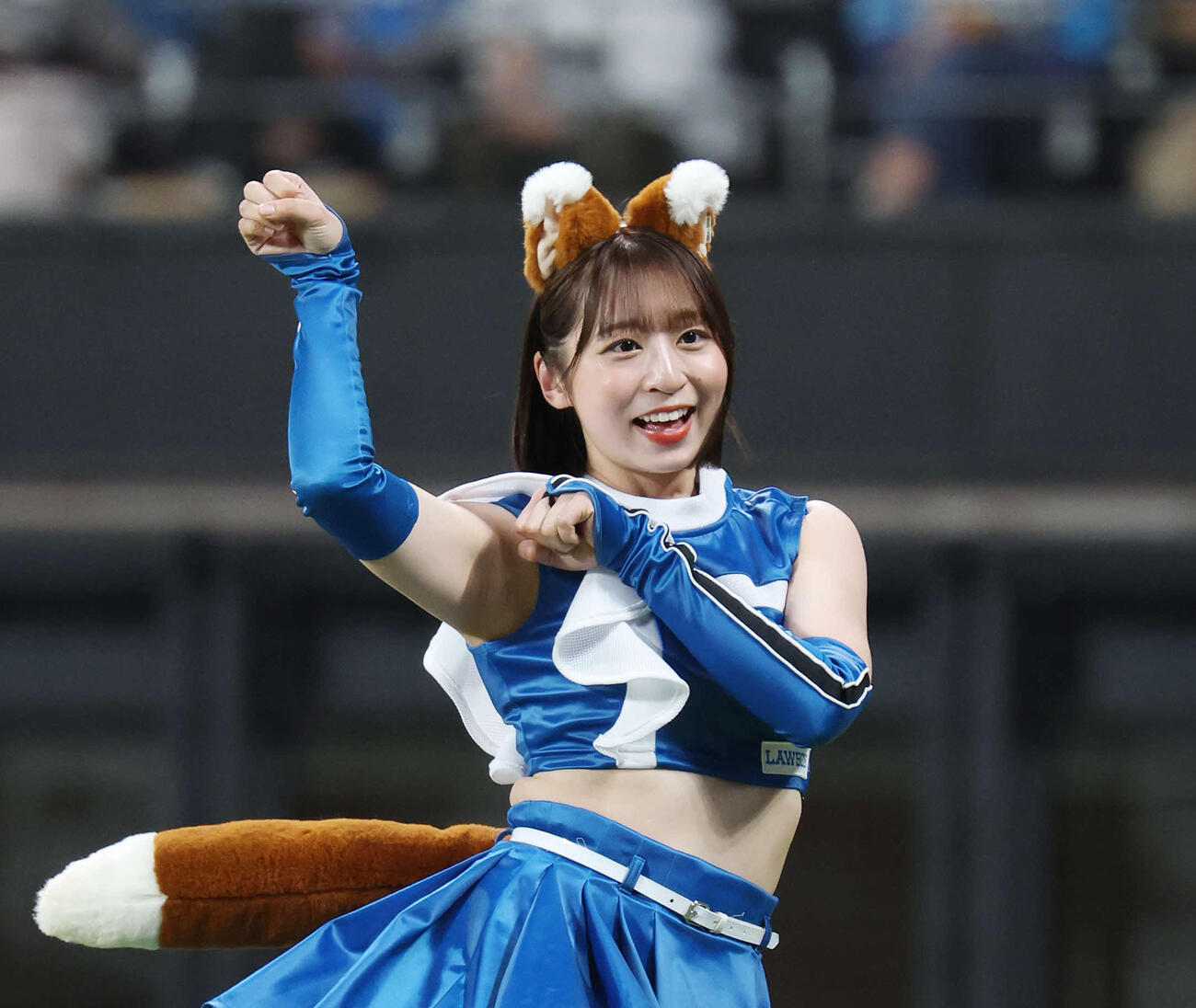 ファイターズガール時代の原藤由衣さん（2025年4月撮影）