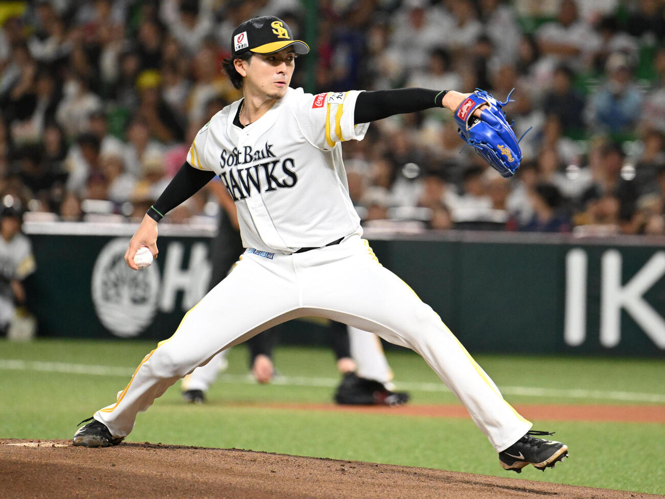ソフトバンク対日本ハム　ソフトバンク先発の上沢直之（撮影・林敢治）