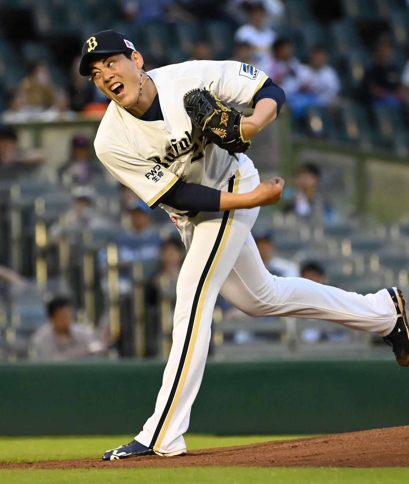 オリックス対西武　力投するオリックス先発の九里亜蓮（撮影・石井愛子）