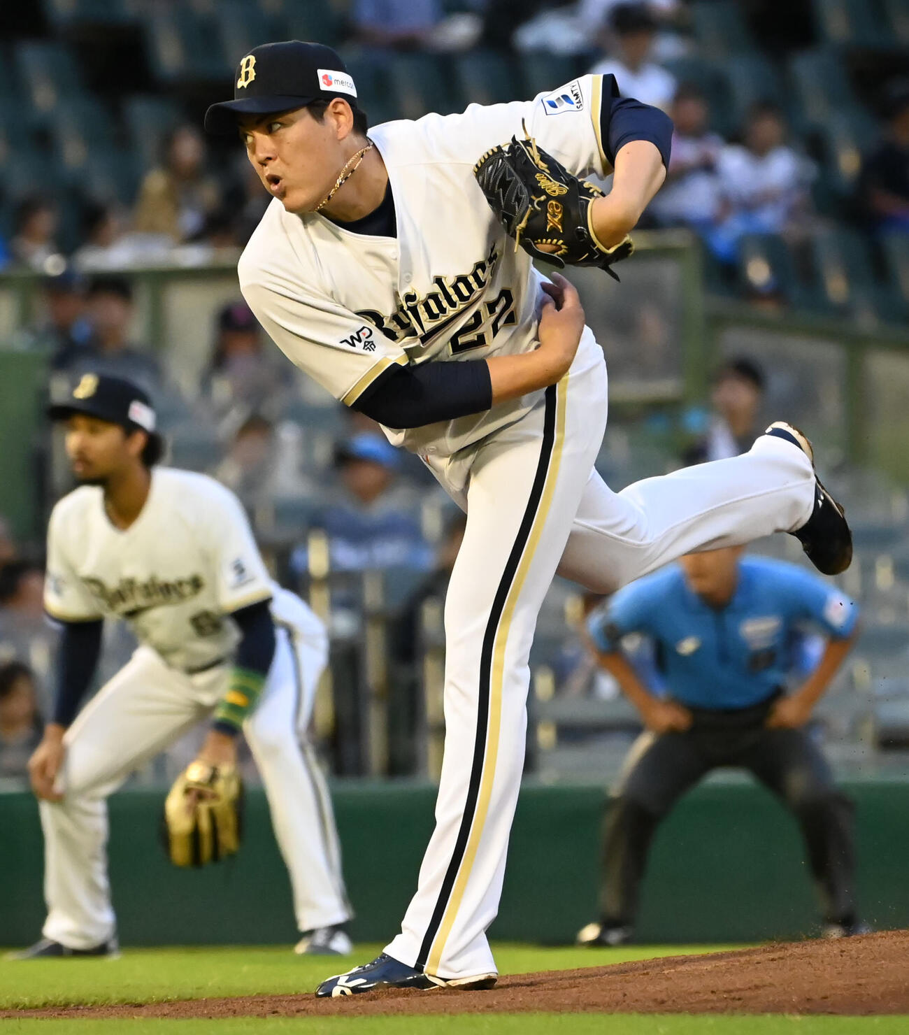 オリックス対西武　オリックス先発の九里亜蓮（撮影・石井愛子）