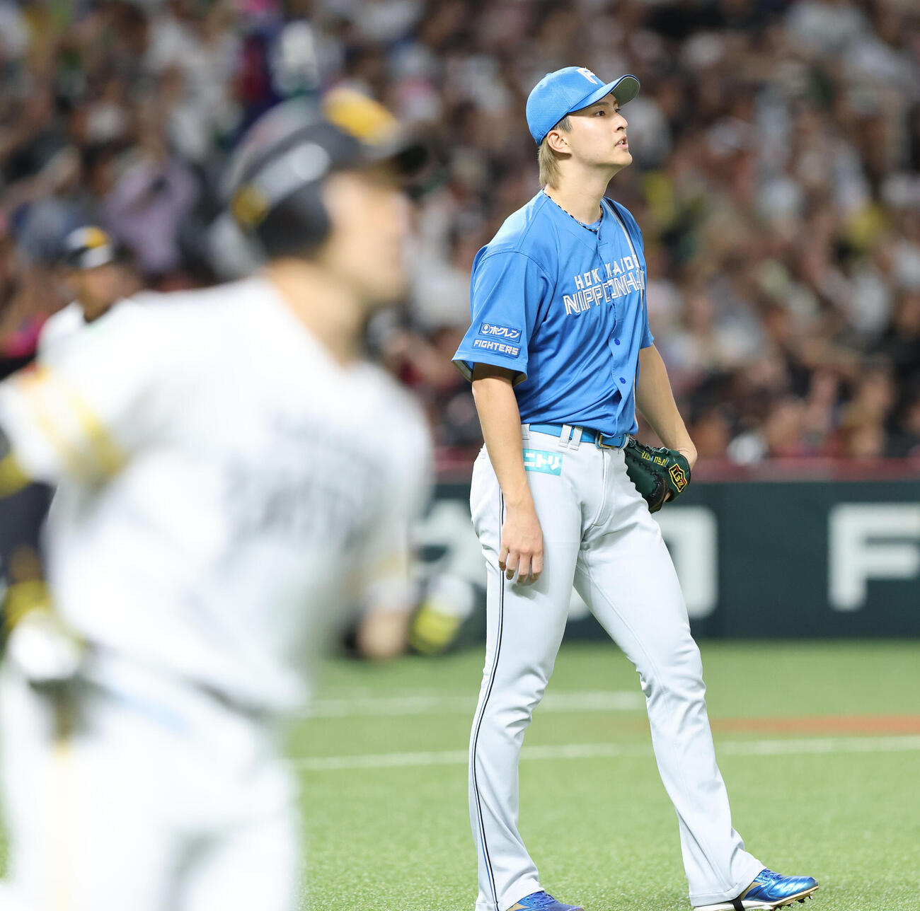 ソフトバンク日本ハム　1回裏ソフトバンク2死、近藤健介に右越え先制本塁打を浴びた達孝太（撮影・梅根麻紀）