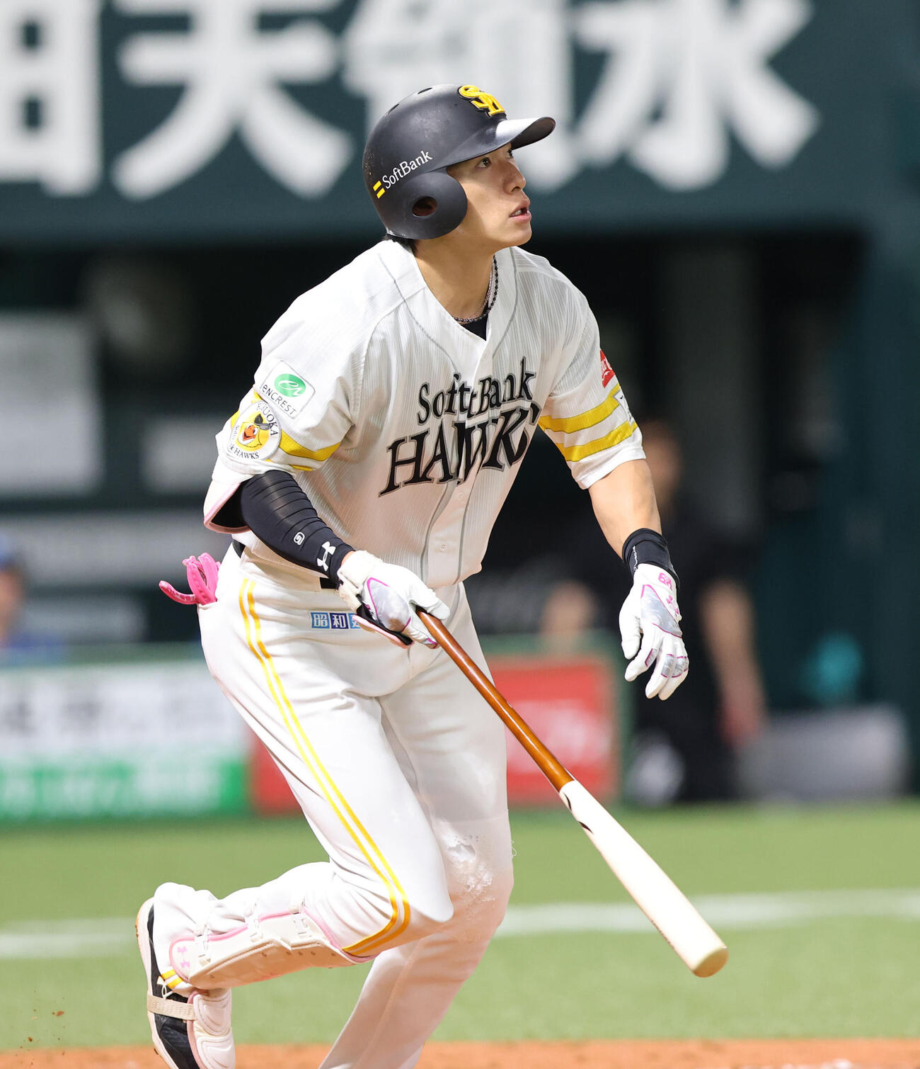 ソフトバンク対日本ハム　4回裏ソフトバンク1死、柳田悠岐は右越え本塁打を放つ（撮影・梅根麻紀）